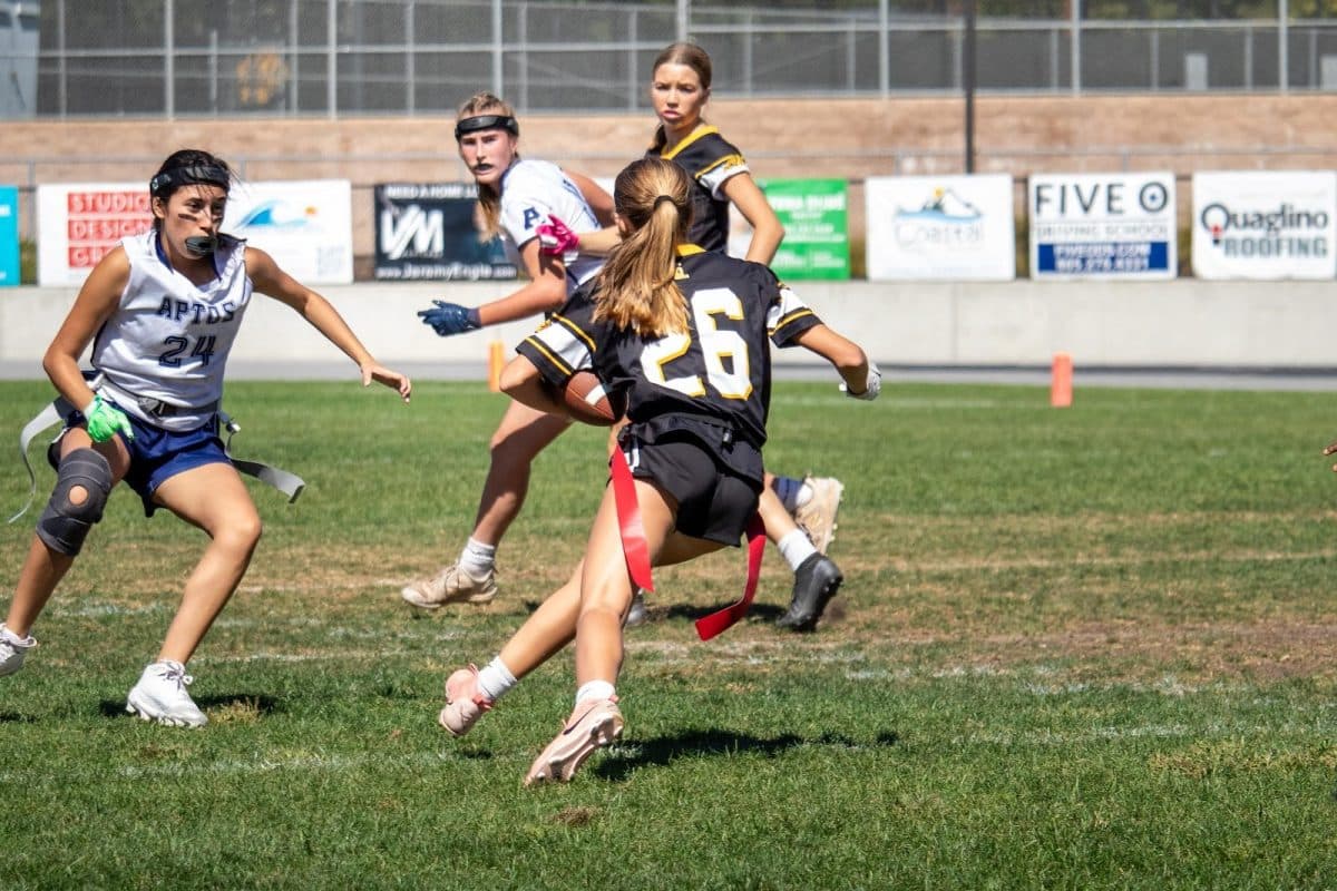 Varsity Girls Flag Football action photo 1